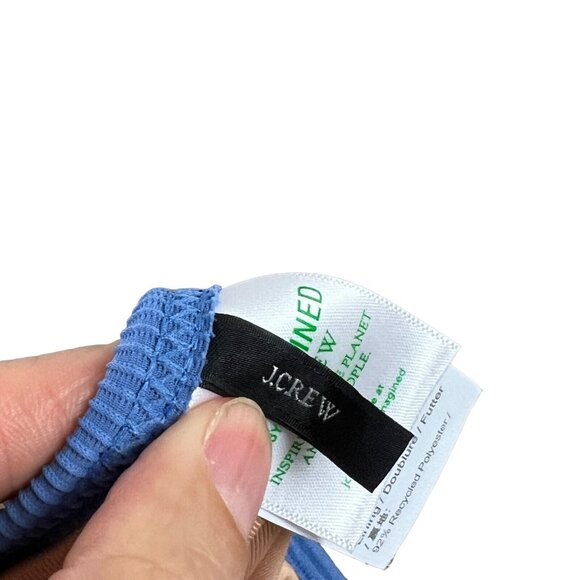 J. Crew One Strap Ribbed One Piece Swimsuit Size 4 Blue One Shoulder Beach - Picture 4 of 11